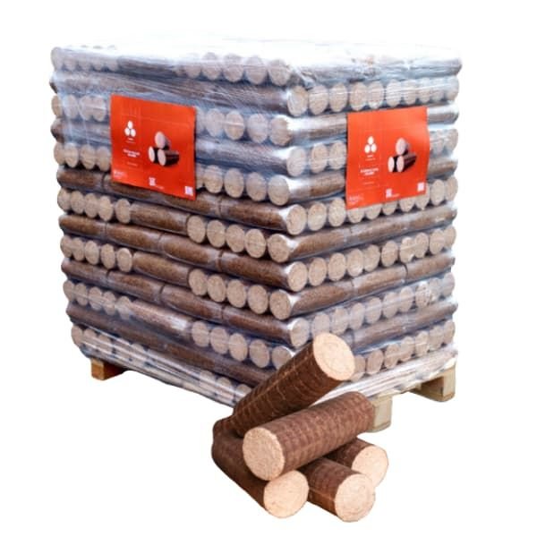 Bûches de bois densifié Wooday - 96 packs de 5 bûches