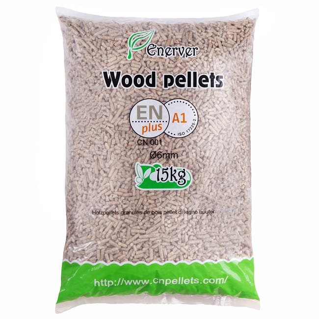 WOOD PELLETS - Granulés de bois sac 15 KG - X140 - ENERVER